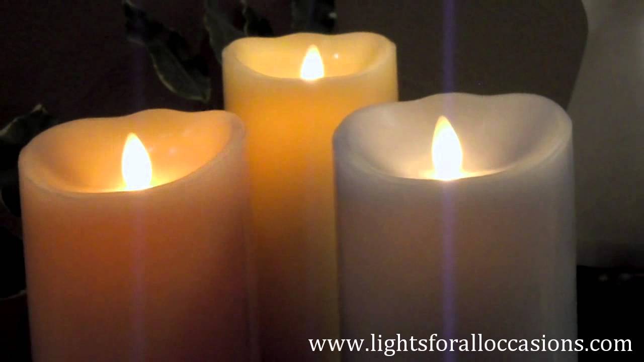 LED Wax Pillar Candles with Moving Wicks, Various Sizes and Colors-Demo