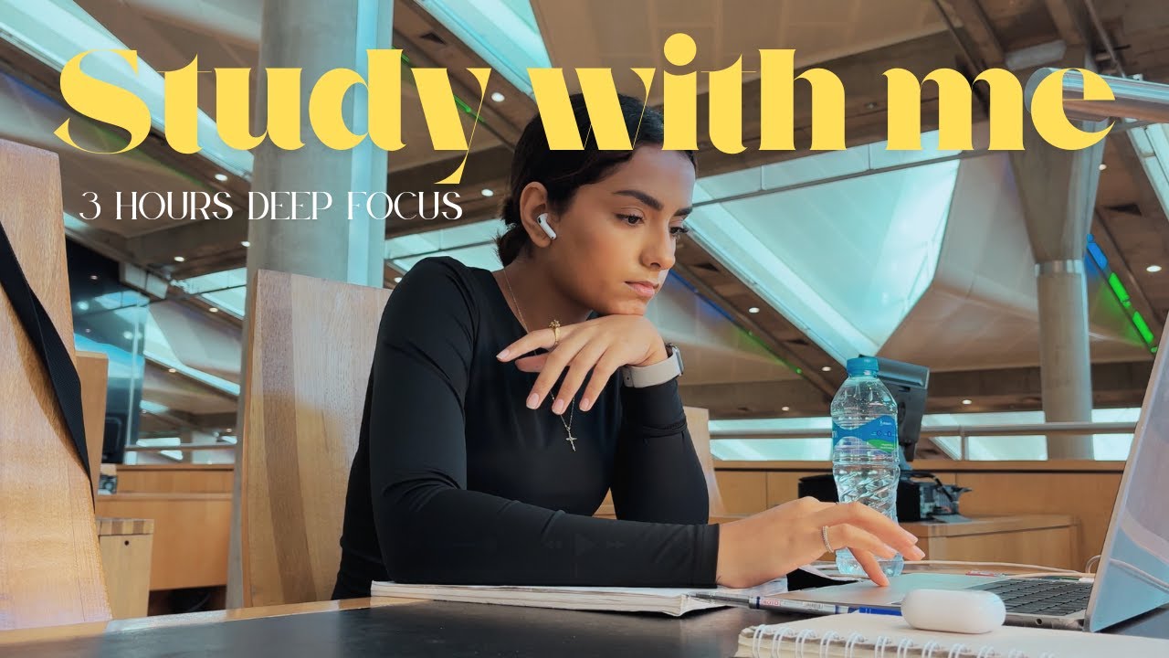 3 Hour study with me | 50/10 mins Pomodoro sessions | يلا نذاكر مع بعض | مكتبة اسكندرية