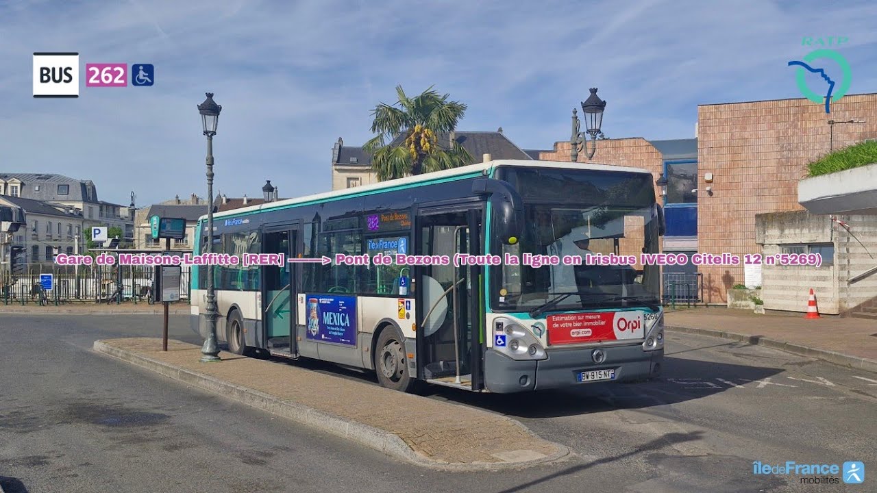 [Ligne 262 RATP] Citelis 12 n°5269 - Gare de Maisons-Laffitte (RER) à Pont de Bezons