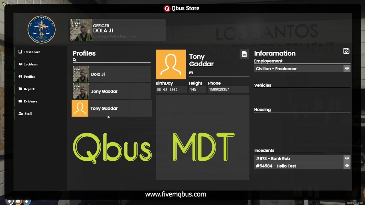Qbus Police MDT | Fivem MDT | Qbus Store