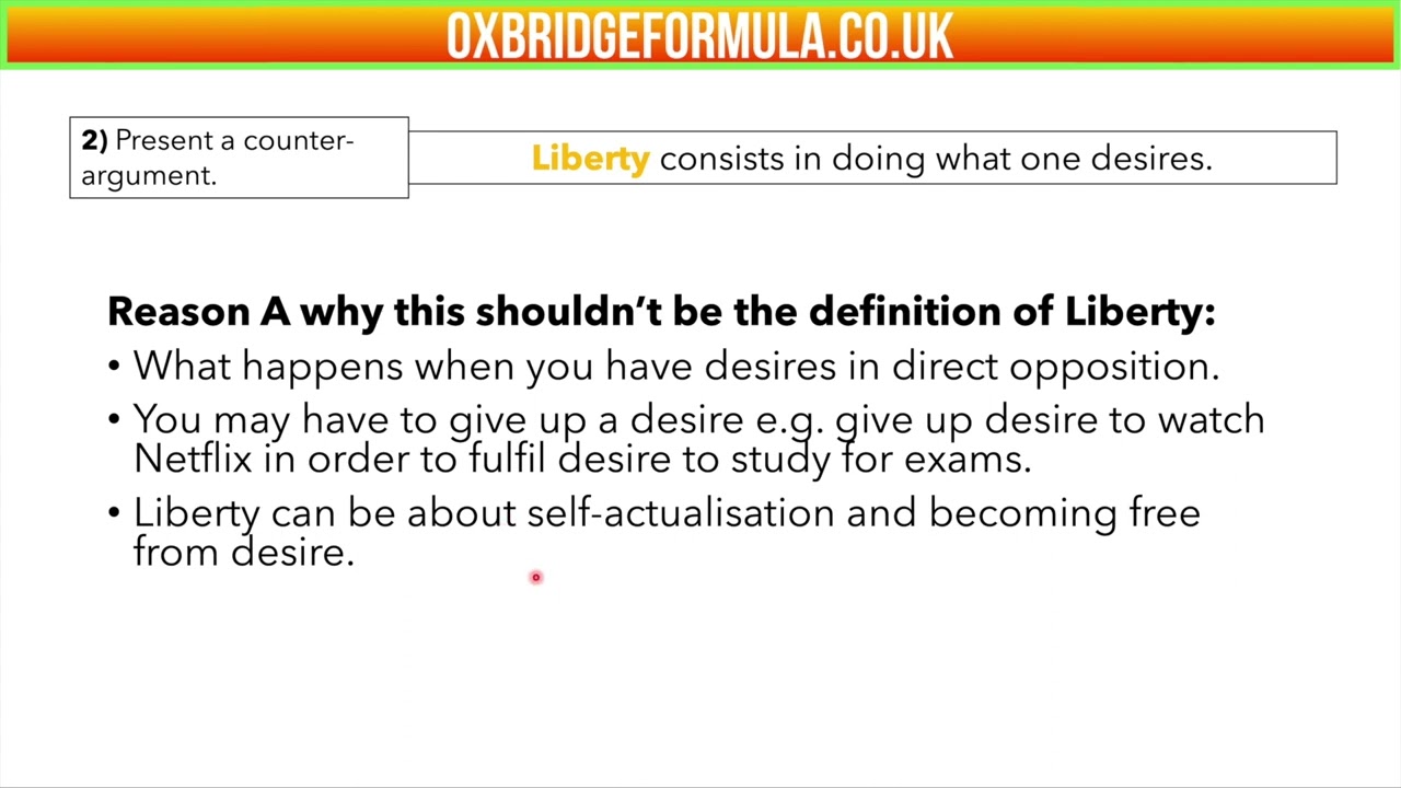 BMAT 2018 Section 3 - Q01 - What is liberty - Worked Solution