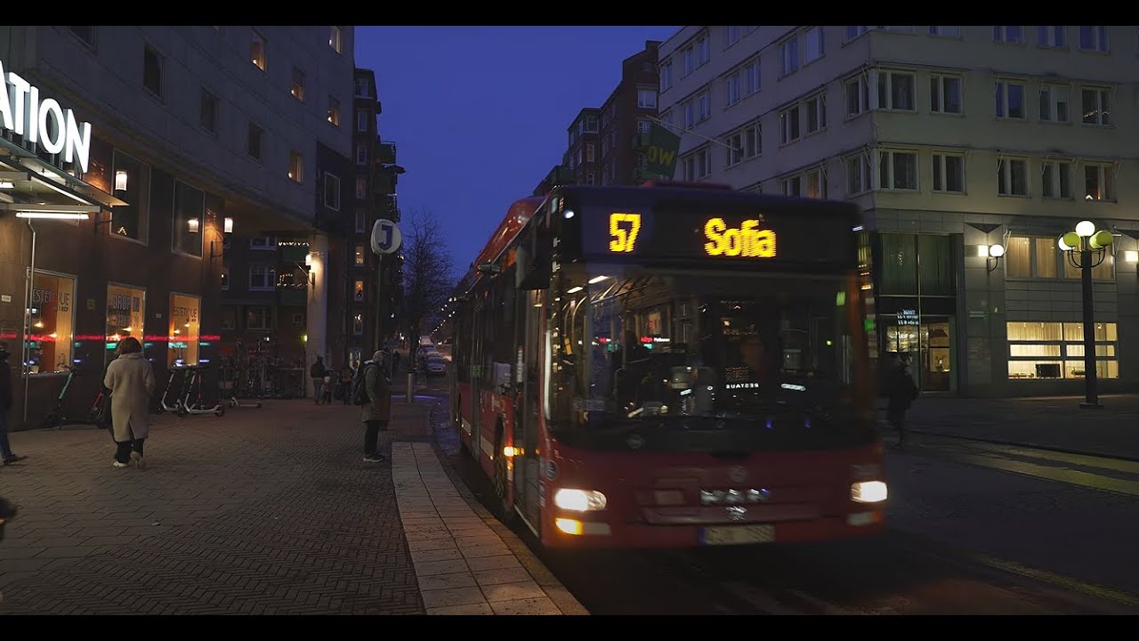 Sweden, Stockholm, bus 57 ride from Södra station to Barnängen + walk