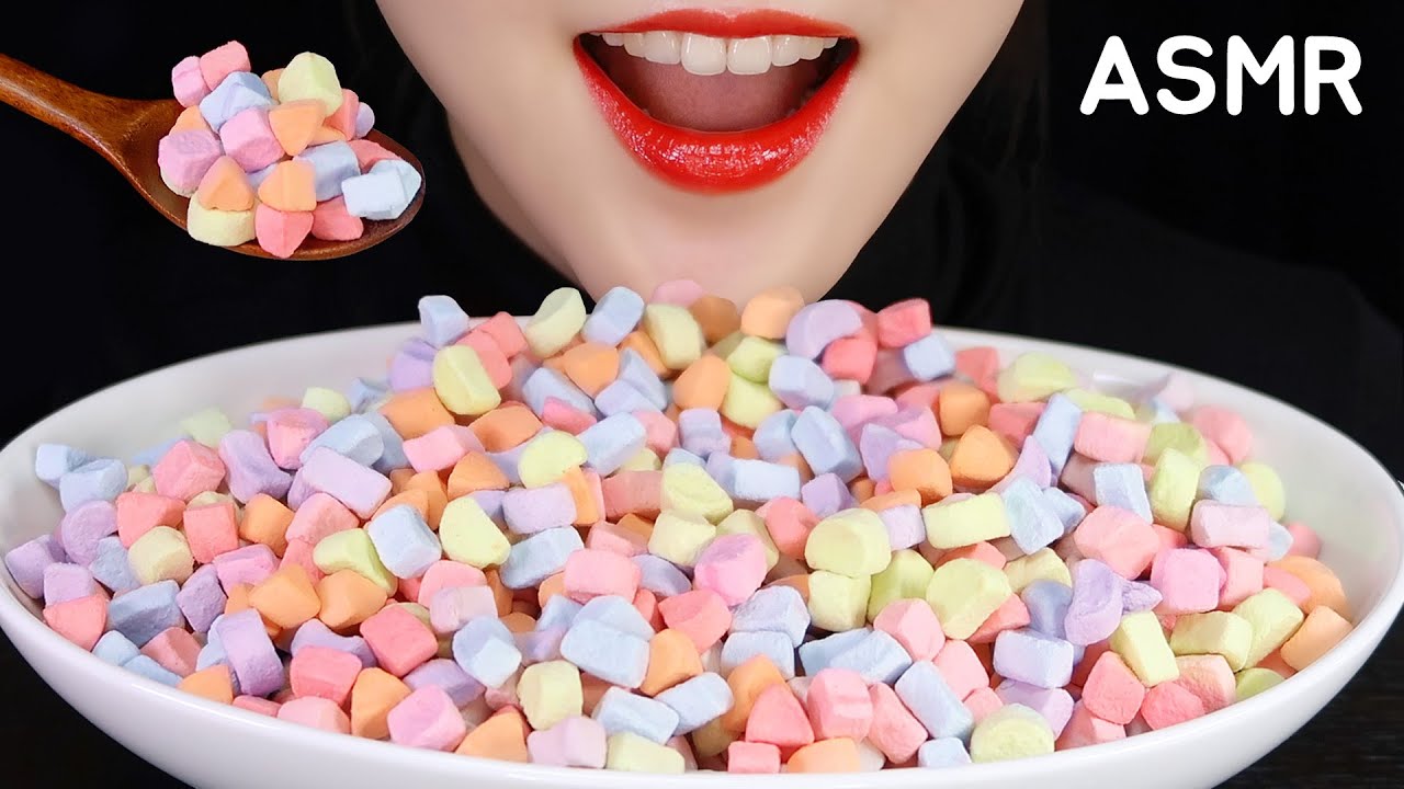 FROZEN MARSHMALLOW ASMR FROZEN DRIED MARSHMALLOWS MUKBANG NO TALKING