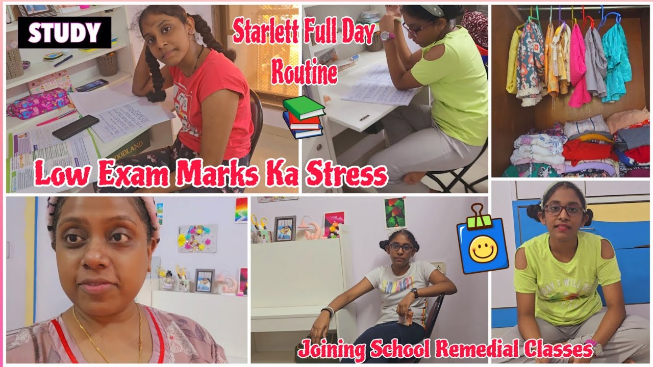 Starlett Stressing Out For Studies😟School Remedial Classes Start👍Full Day Routine🌞Tutions /Home Work