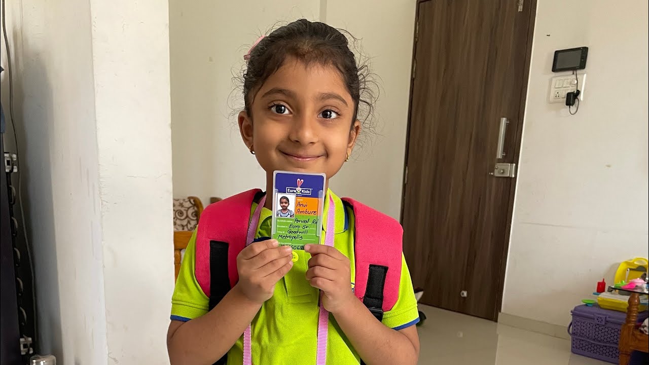 Anvi’s first day of preschool at EuroKids #eurokids #firstdayofschool #happy #exicted 