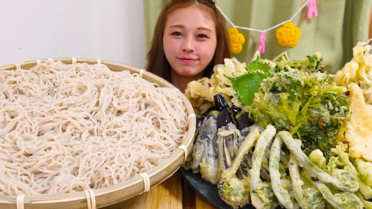 【大食い】春の天ぷらとざる蕎麦9人前
