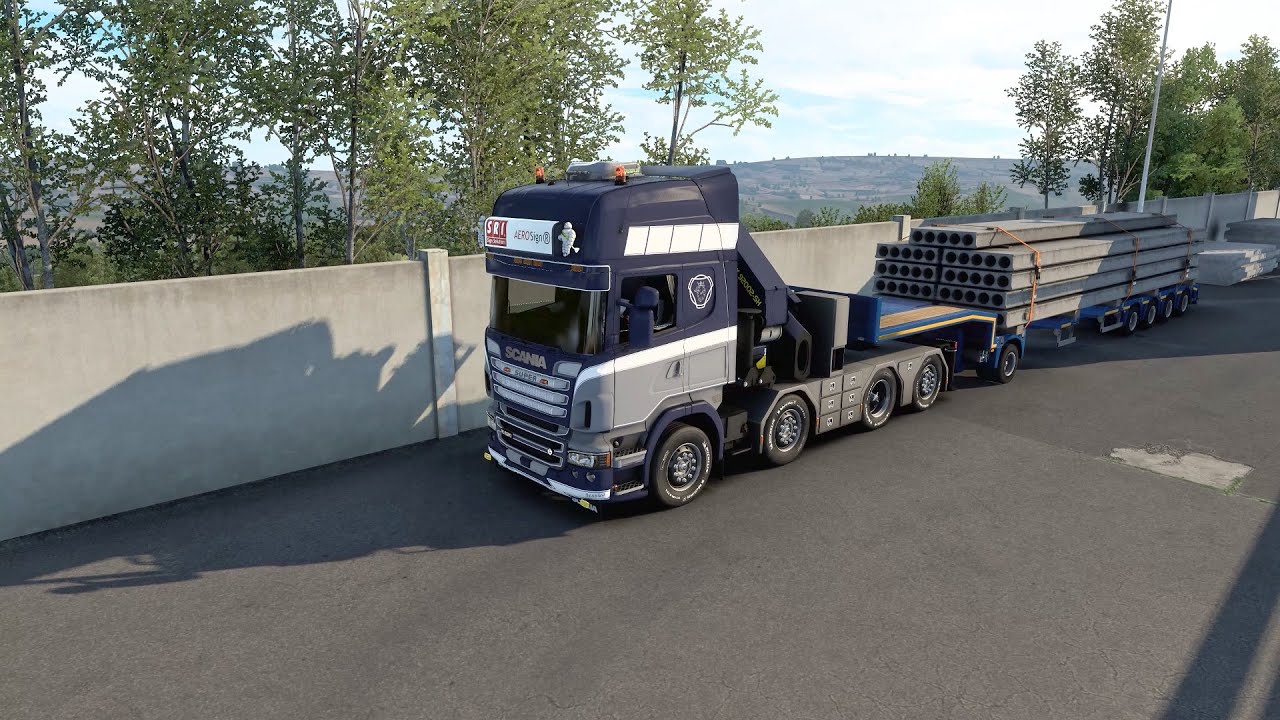 Heavy Concrete Beams - Scania R | Euro Truck Simulator 2