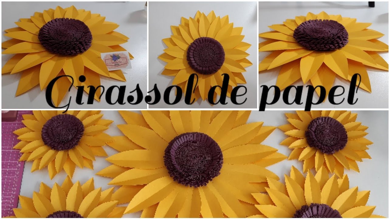 Girassol de papel/Delicada Flor Ateliê.