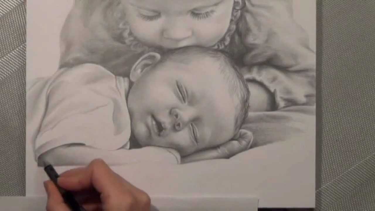 Kinder - Bleistiftportrait. Realistisch Zeichnen. speed painting.Portrait drawing. Painting.