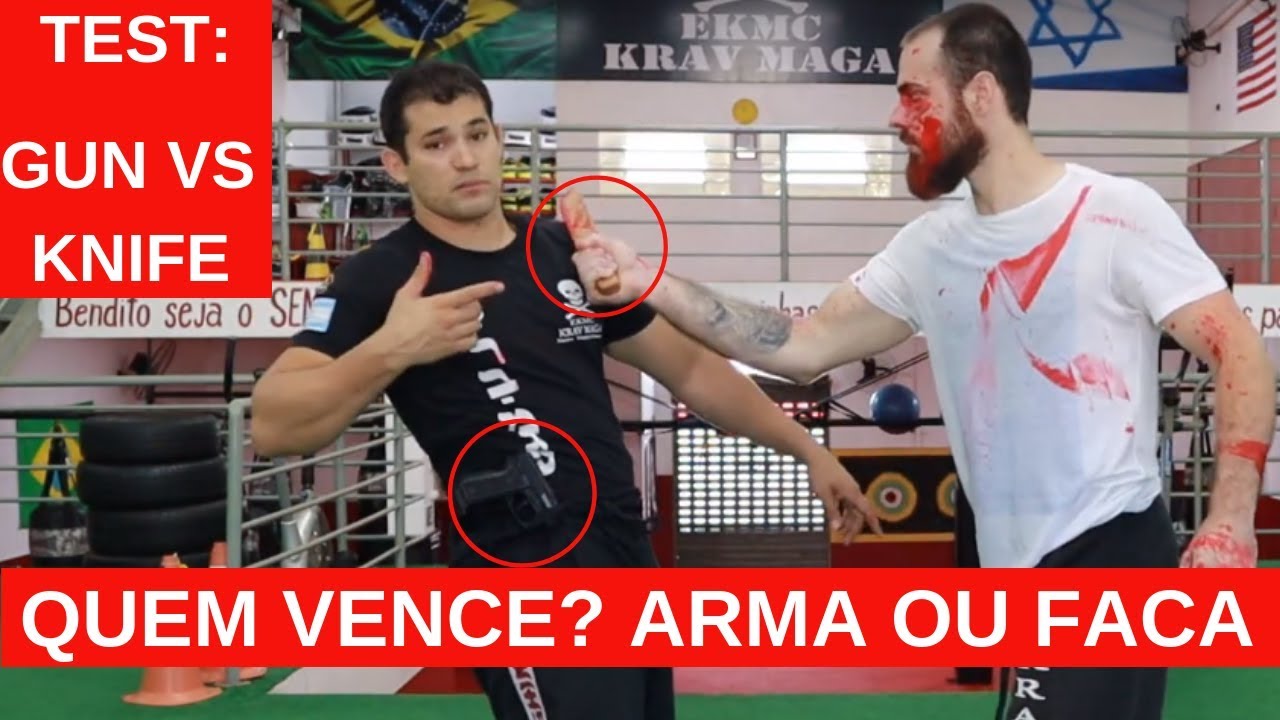 TESTE FACA VS ARMA DE FOGO QUEM VENCE? SOBREVIVÊNCIA URBANA