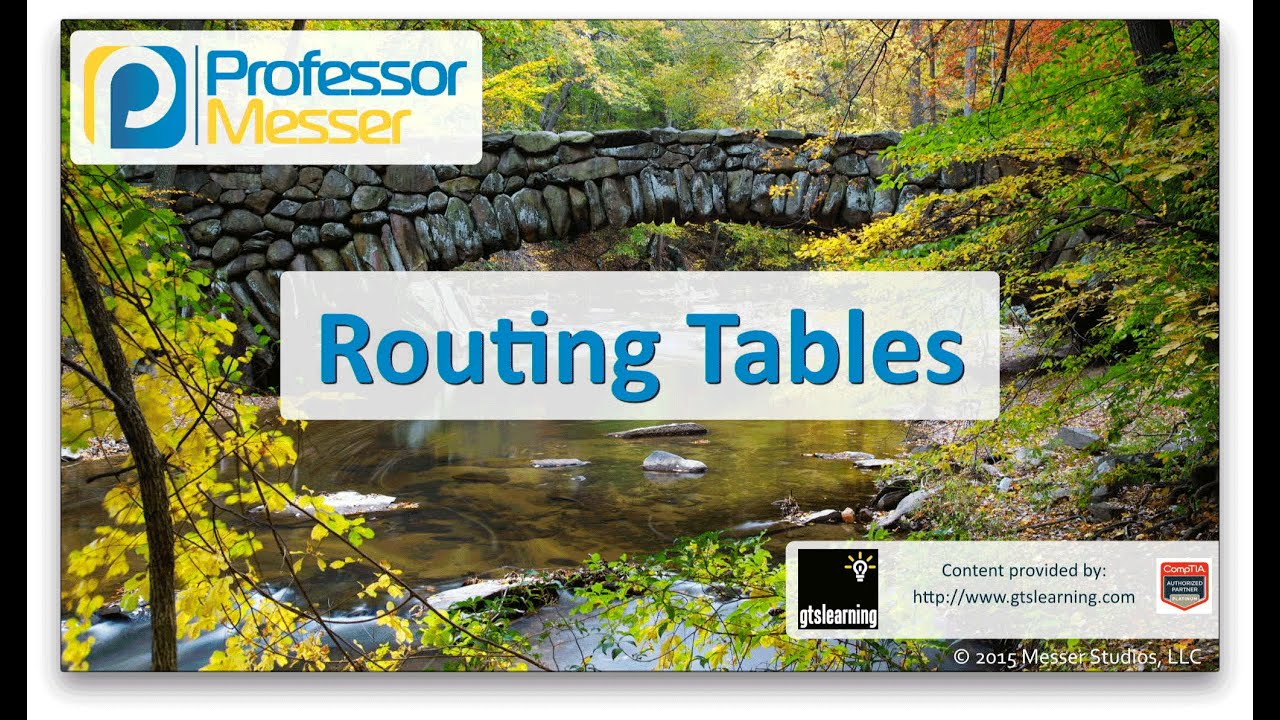 Routing Tables - CompTIA Network+ N10-006 - 1.9