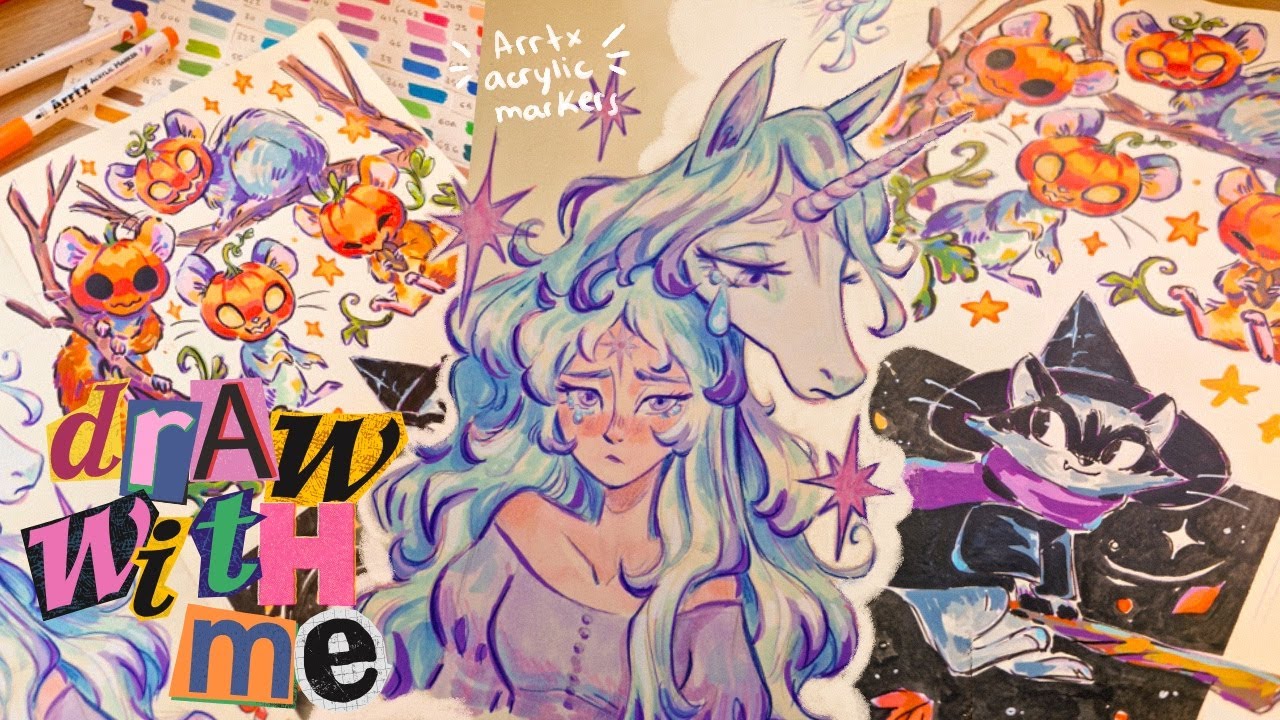 🍁 sketching magical and spooky little characters ✶⋆.˚ ft. Arrtx