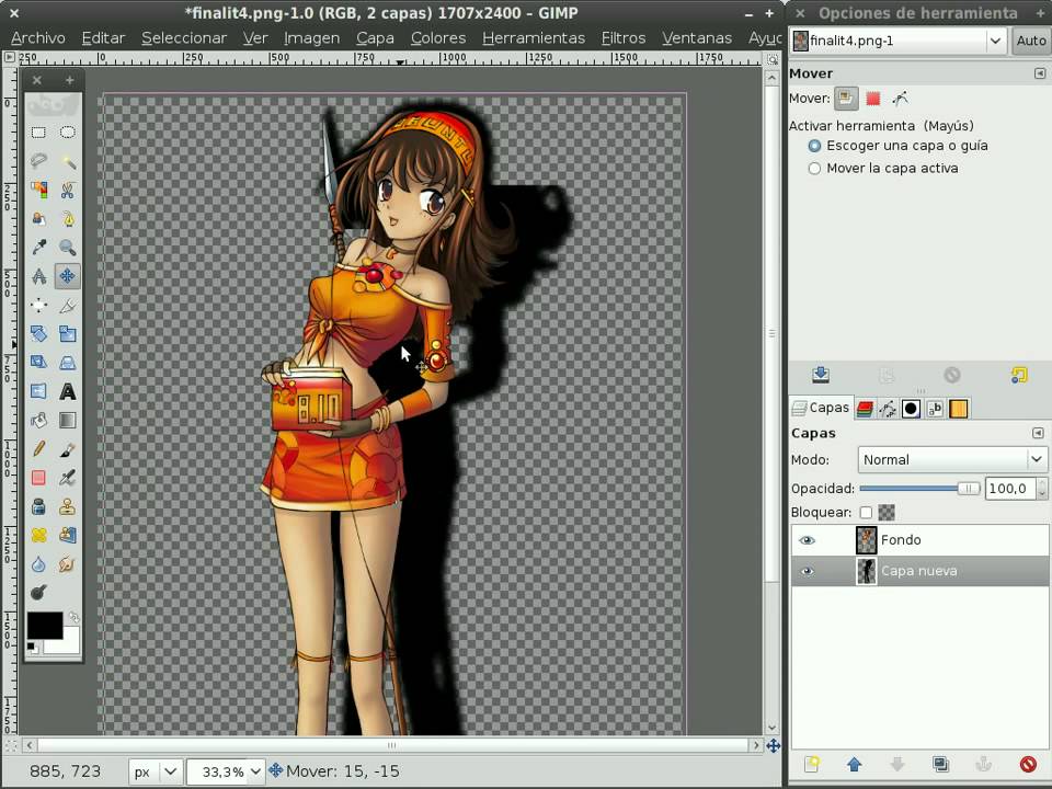 GIMP: Borde luz y sombra