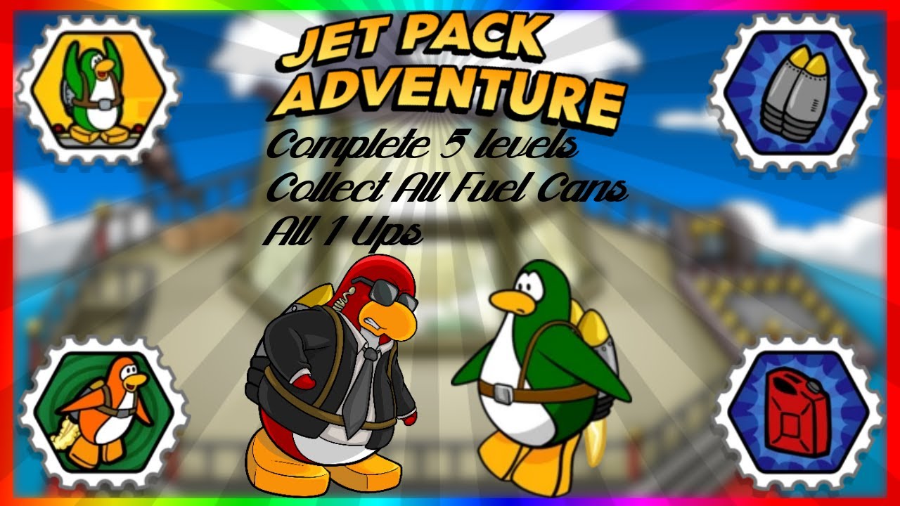 Club Penguin Online Jetpack Adventure All Fuels + 1 Ups