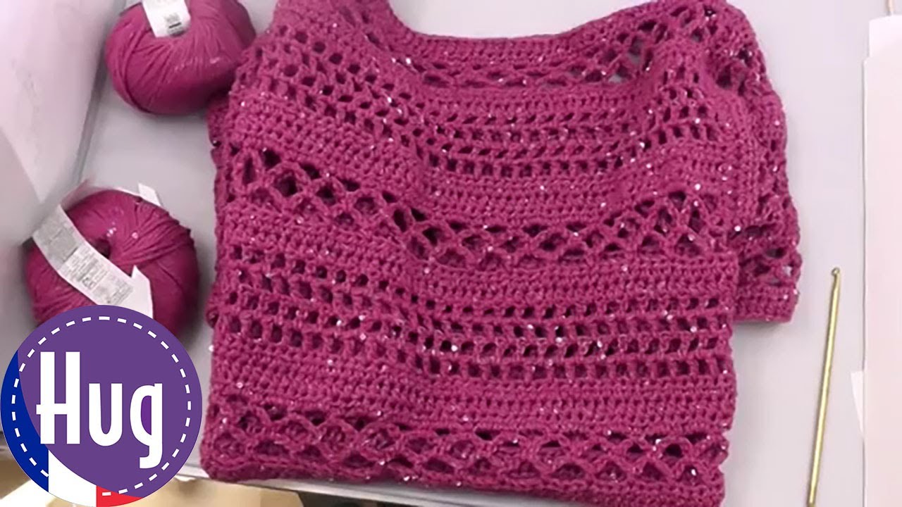Crochet   Pull   Pull au crochet avec paillettes   Veronika Hug