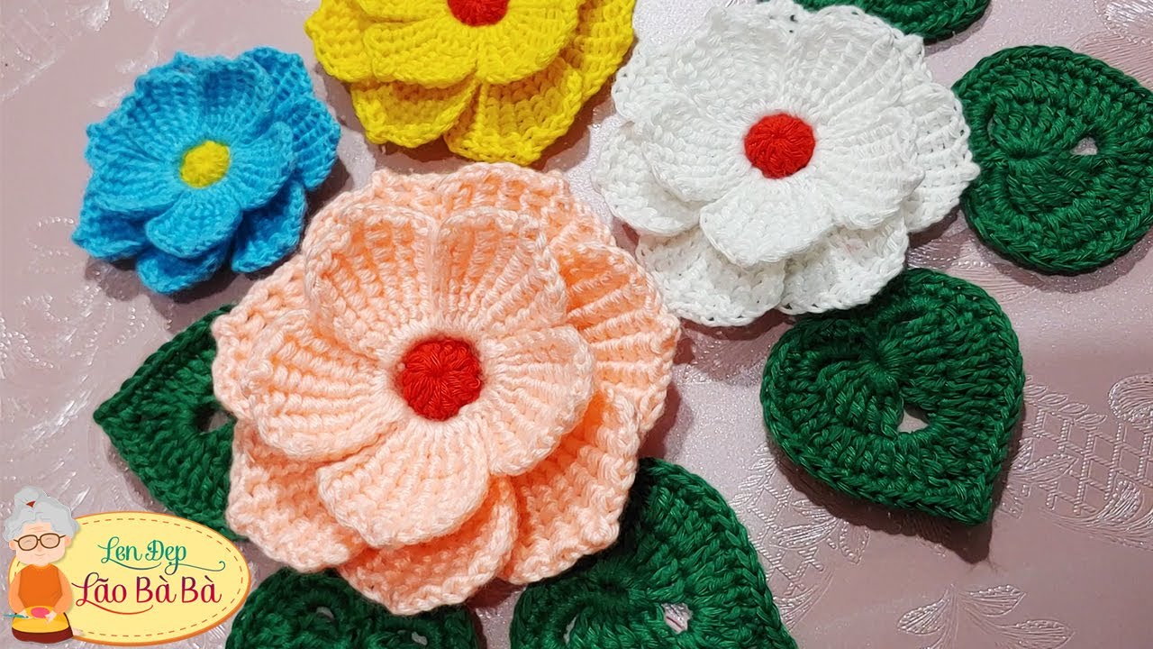 Hướng dẫn móc hoa len đơn giản mà đẹp - Len Đẹp Lão Bà Bà