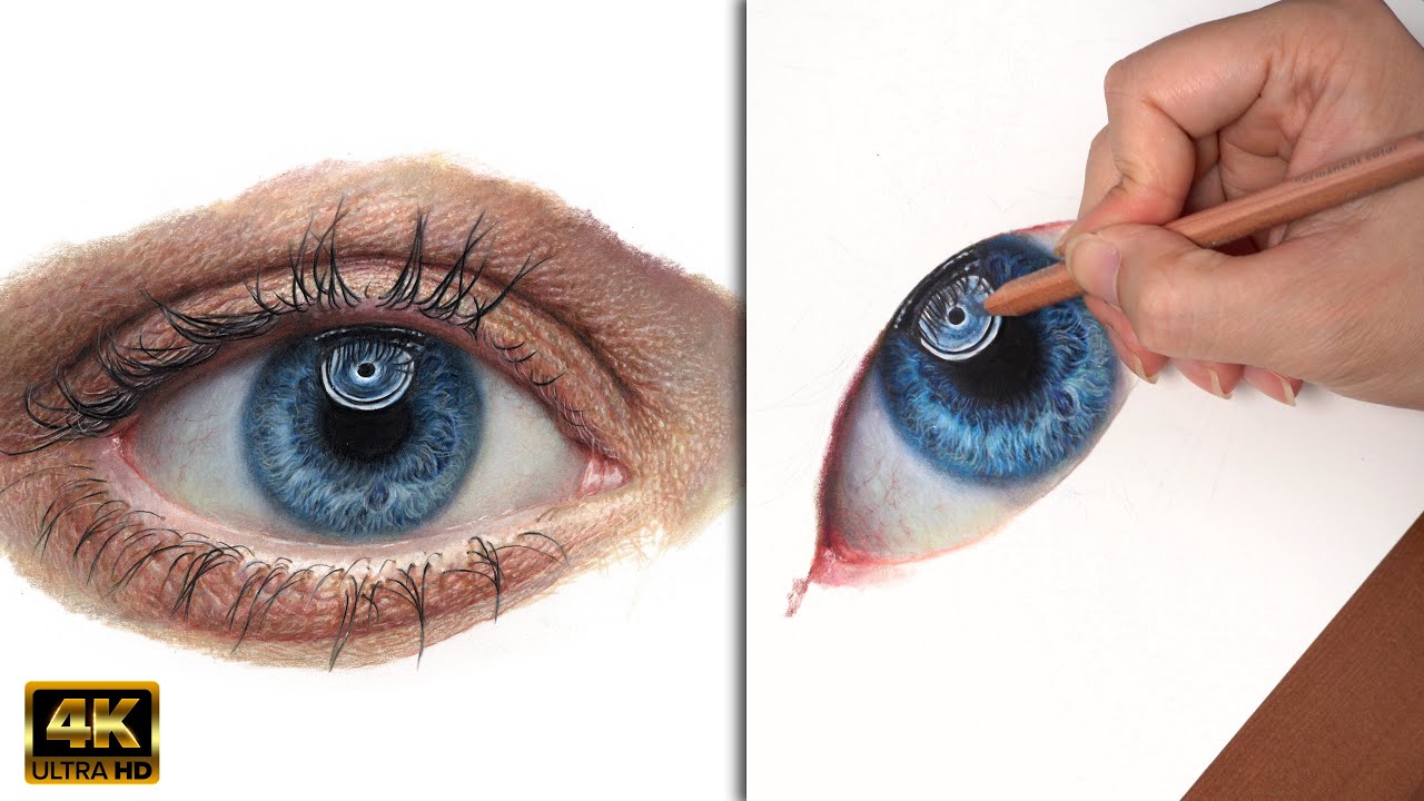 Real Time Drawing a Realistic Eye in Colored Pencil