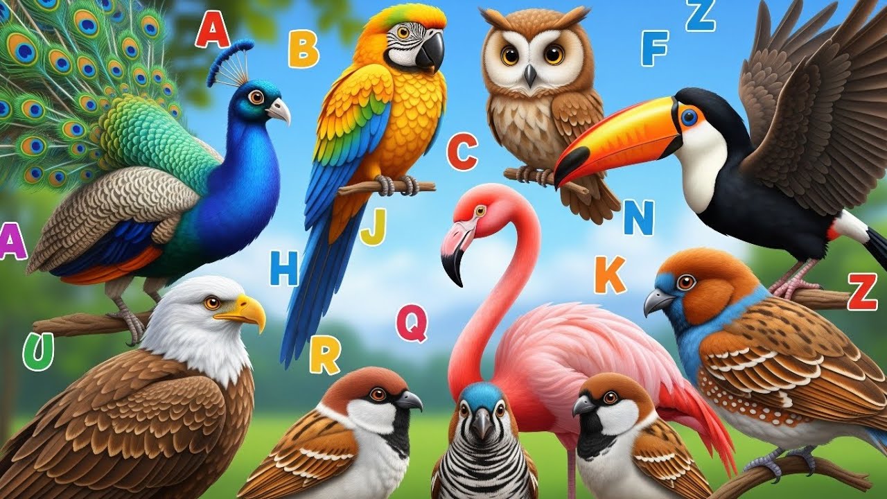 A to Z Birds Alphabet | Colorful Bird Names for Kids  #AToZalphabets   #BirdNamesForKids #LearnBirds