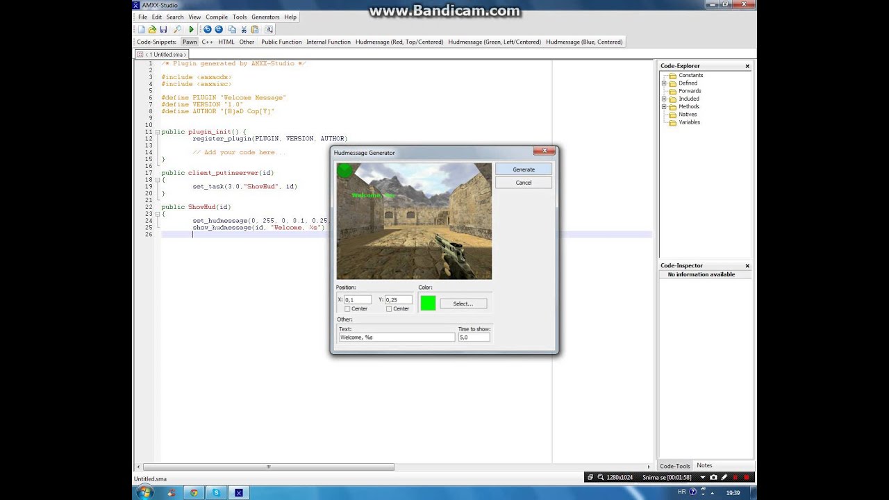 [#Pawn] Welcome message plugin - CS 1.6