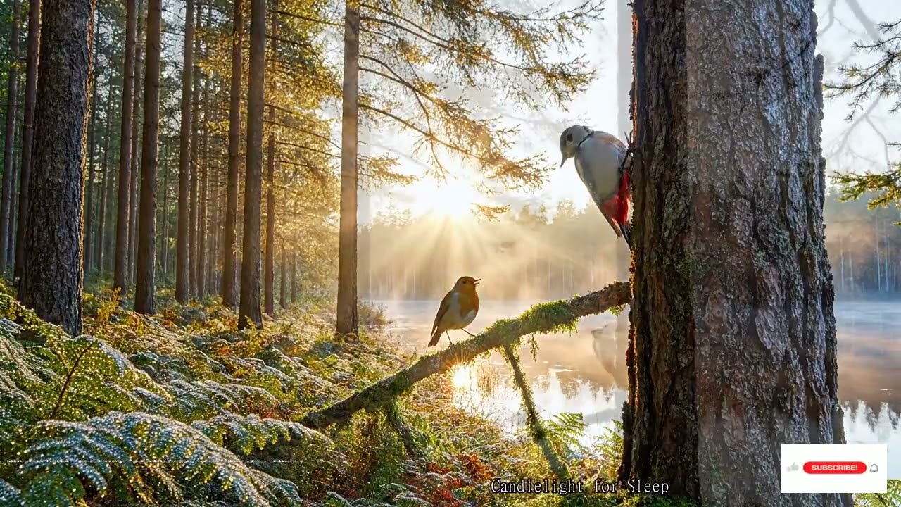 Relaxation And Meditation With Calm River Flow And Soft Forest Birds Singing Ambience