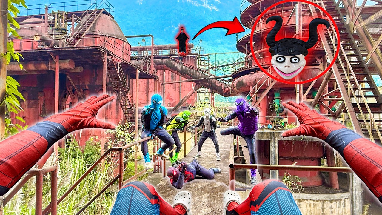 6 Bros Spider-Man Meets MALEFICENT Serbian Dancing In Abandoned Factory (Action POV)