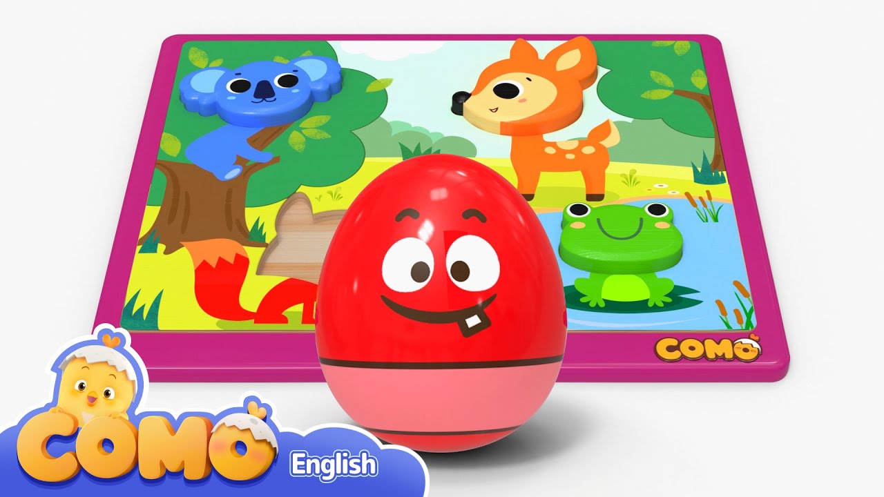 Surprise Como | Fun puzzle play! Learn colors and english words with Como and friends