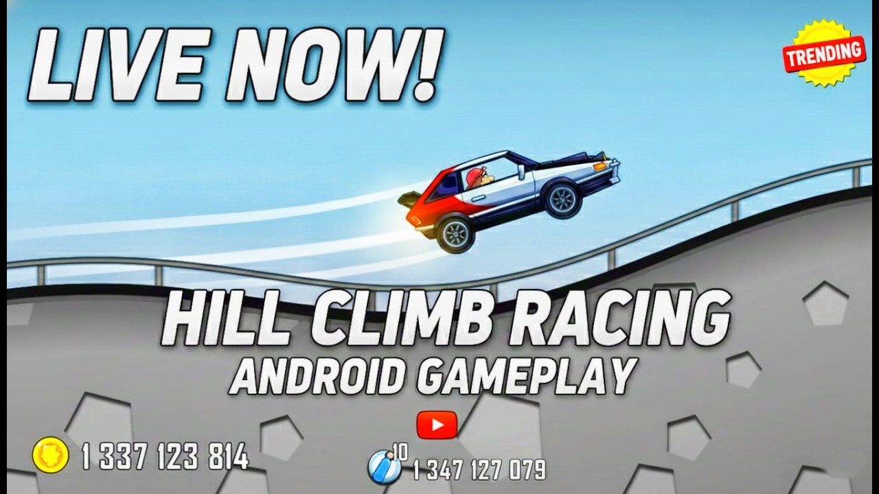 LIVE 🔴 Hill Climb Racing Fast Car Gameplay | Unlimited Coins Challenge 😱