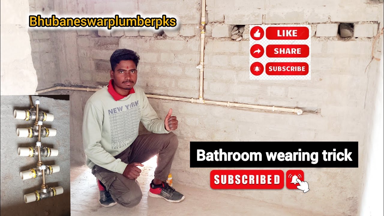 Bathroom pipeline wearing Installation | Plumbing work | #bhubaneswarplumberpks #bathroom #plumbing