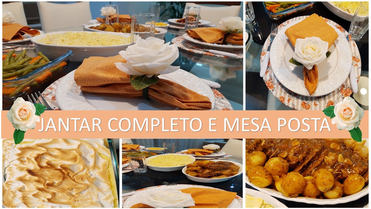 VLOG DE JANTAR COMPLETO COM SOBREMESA E MESA POSTA