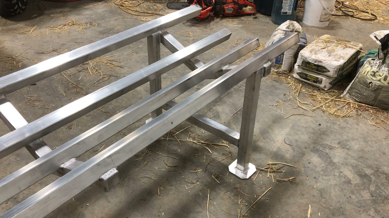 Butcher cradle for farm slaughter of Alaska cattle and hogs.