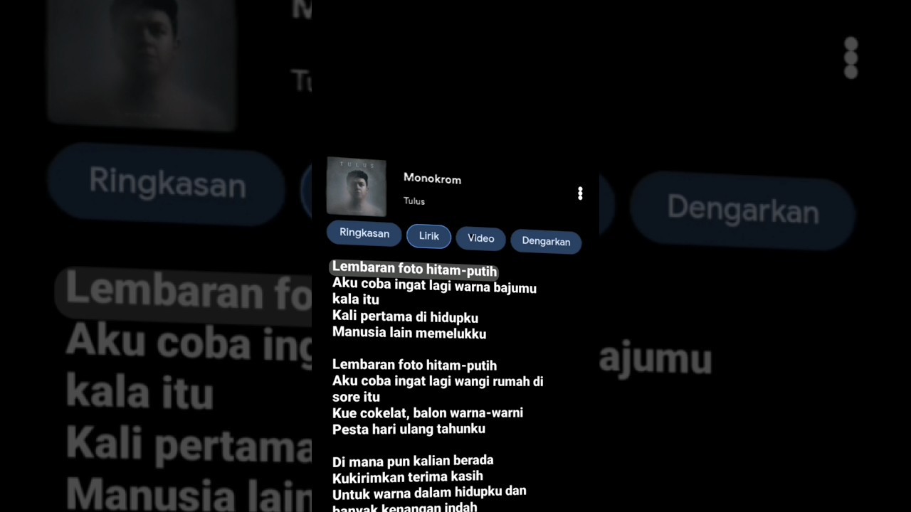 Lirik Lagu Tulus - Monokrom (lirikgabut)