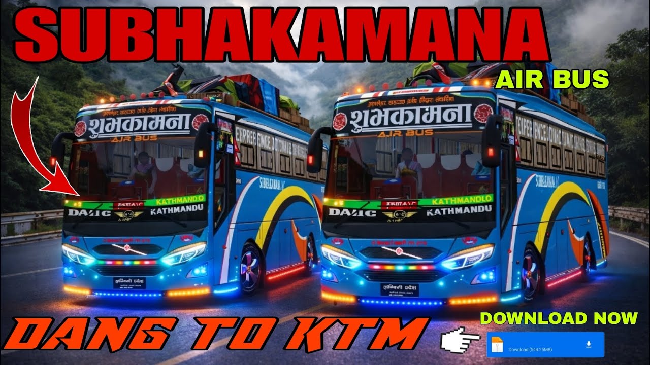 nepali bus skin | Subhakamana Air Bus Skin 💐💐for bussid jb 1 bus💐 &lrm;⁨Downlode link in  description 👇