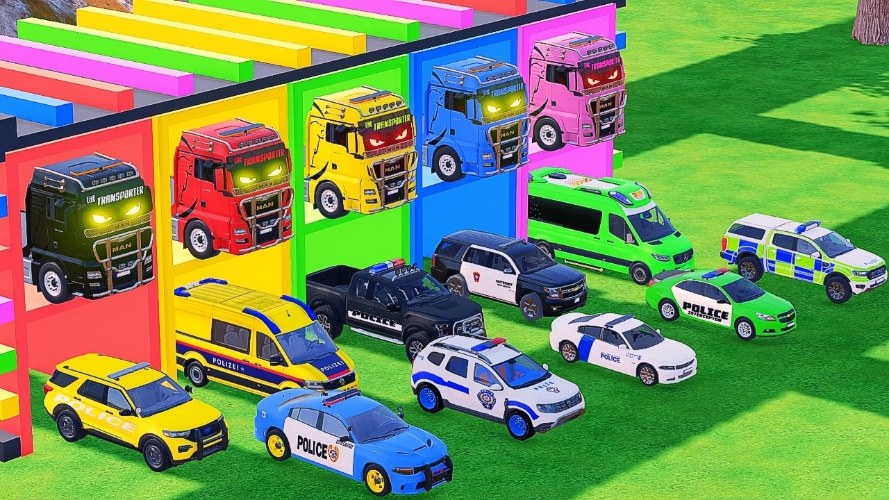 TRANSPORTING ALL POLICE CARS & EMERGENCY AMBULANCE VEHICLES WITH MERCEDES-BENZ TRUCKS | FS22 #112