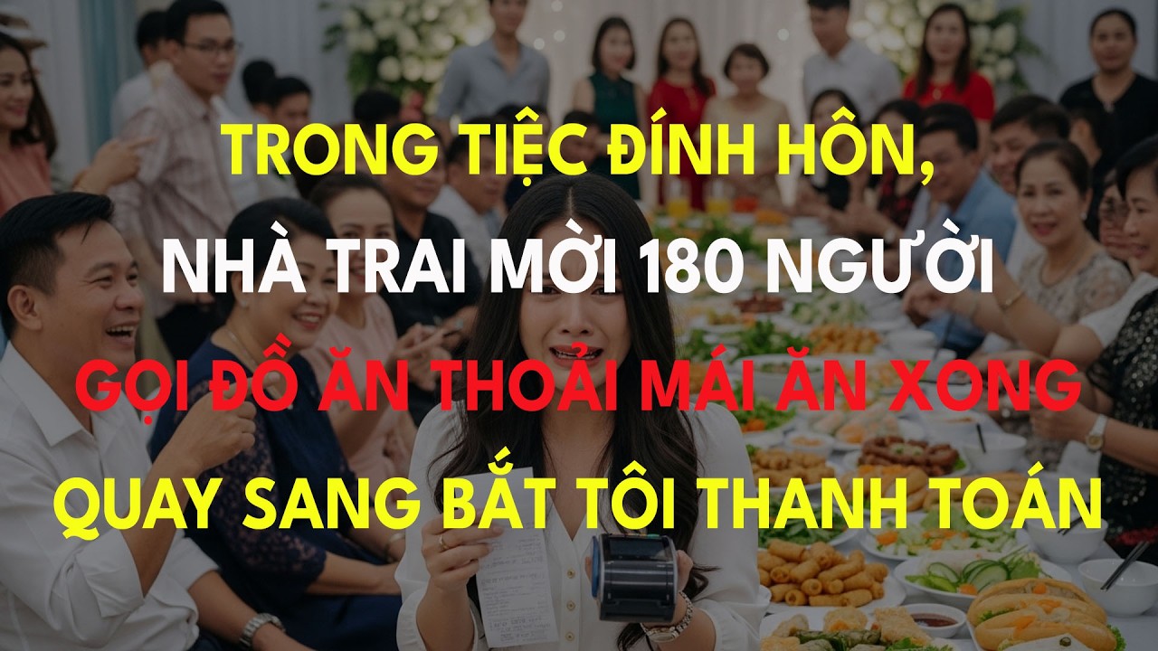 Trong Tiệc Đính Hôn, Nhà Trai Mời 180 Người Gọi Đồ Ăn Thoải Mái Ăn Xong Quay Sang Bắt Tôi Thanh Toán