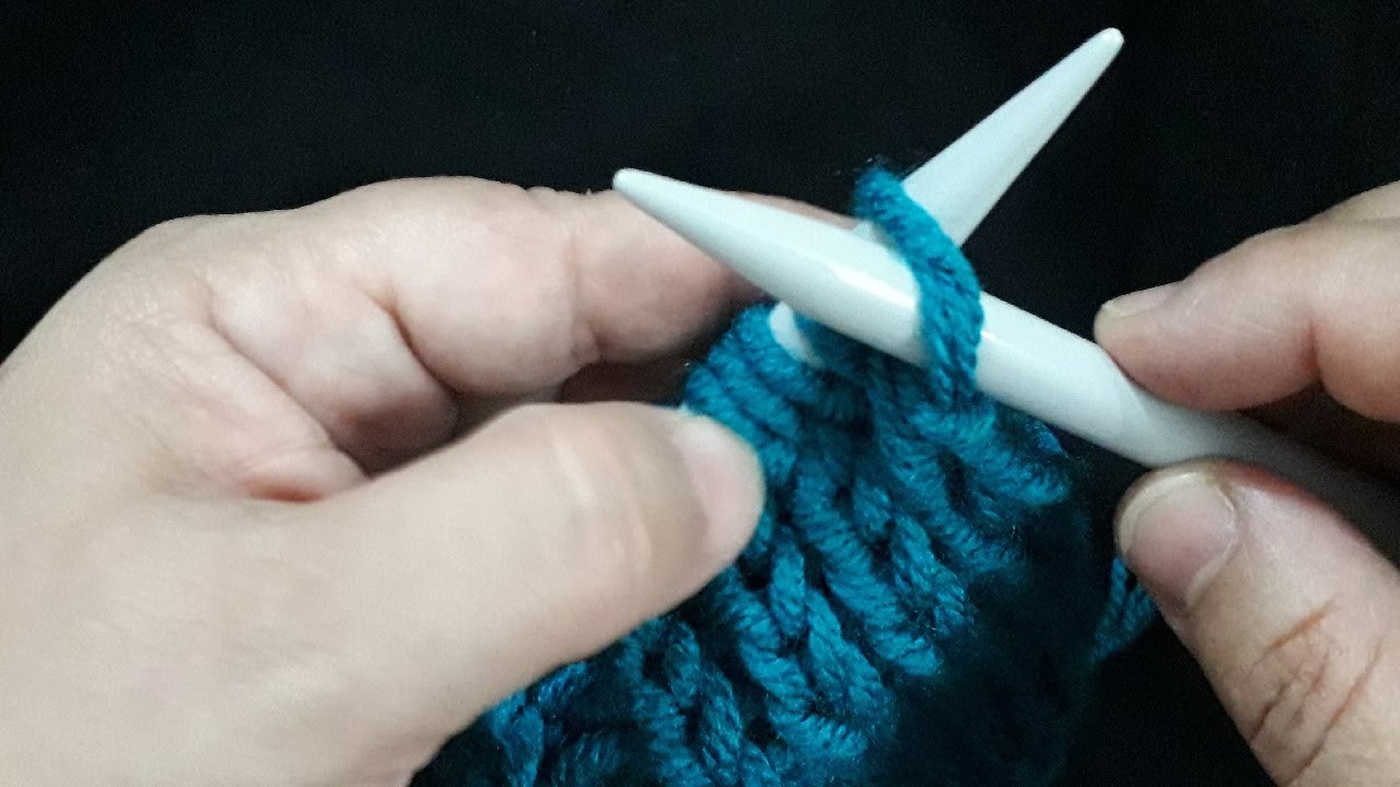 How to knit garter stitch : easy for beginners   تعليم التريكو للمبتدئين (الغرزة المقلوبة), knit# 3