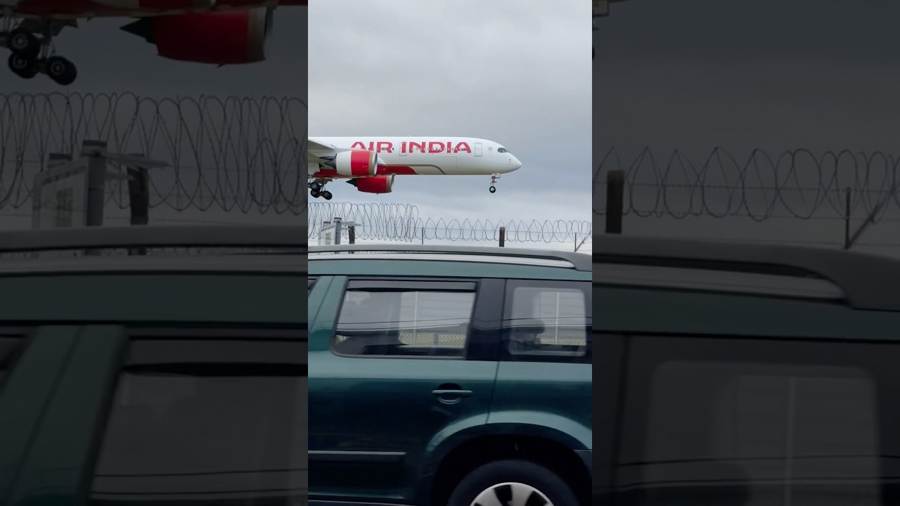 🇮🇳 Air India Landing at London Heathrow (LHR) | Smooth Arrival ✈️ #writeview #video #shorts