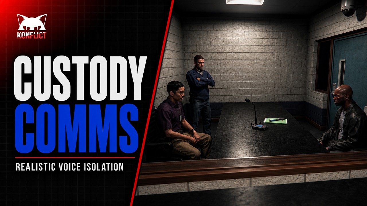 CustodyComms | FiveM Script [ESX, QBCore, QBox, OX & Standalone] | Konflict Studio