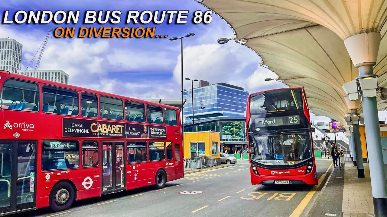 LONDON Bus 86 : Bus On Diversion | FIRE At Forest Gate Police Station | Unusual Bus Ride