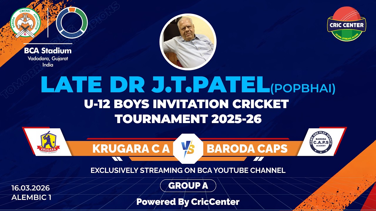 KRUGARA C A VS BARODA CAPS I Late Dr. J T Patel [ POPBHAI] U-12 B Cricket Tournament 2025-26I DAY 3