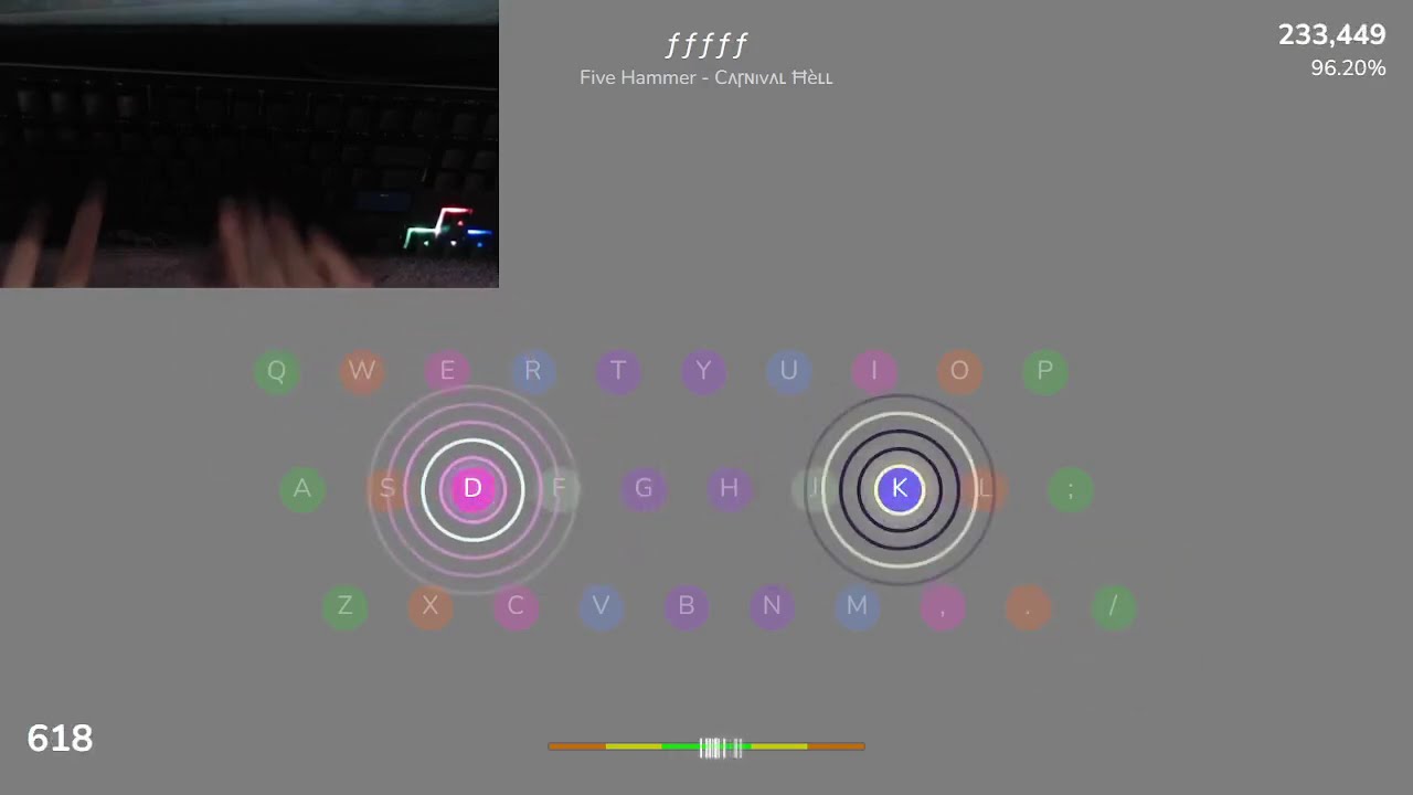 (Rhythm Typer) Five Hammer - fffff [Carnival Hell] 96.25% FC #1