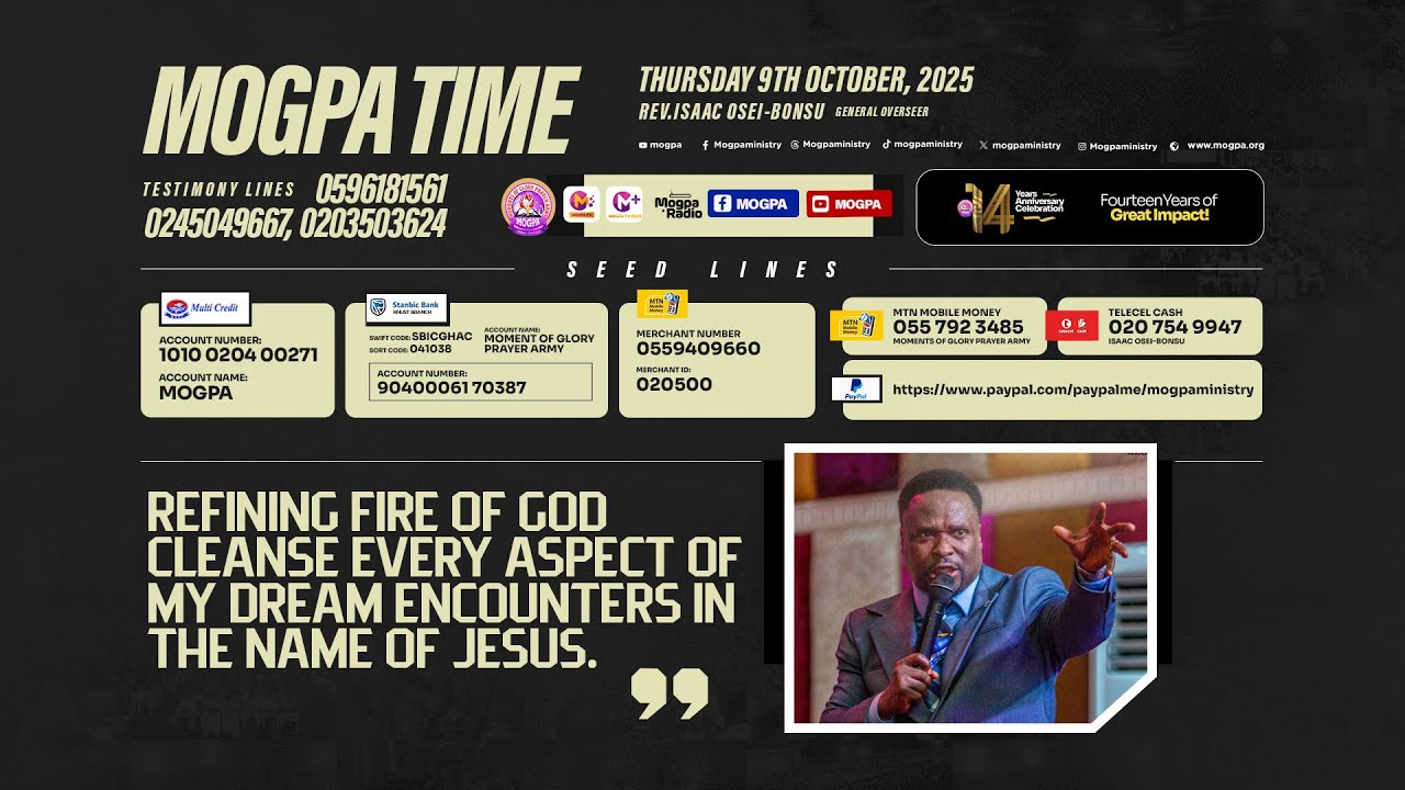 REFINE MY DREAM ENCOUNTERS OH LORD! || MOGPA TIME WITH REV O B || 09 - 10 - 2025