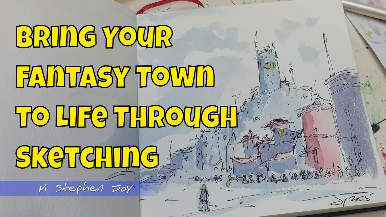 Watch Me Design a Magical Fantasy Town From Scratch #watercolor #artprocess