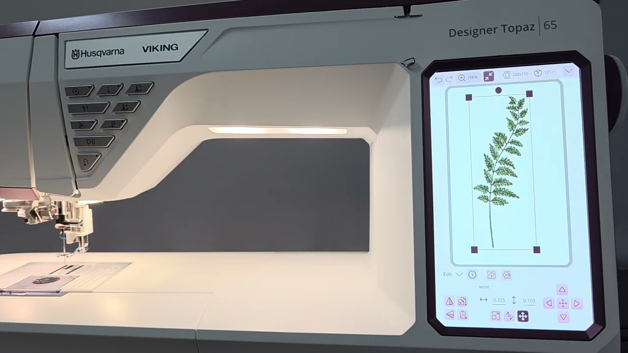 Understanding the Embroidery Edit screen on the HV Designer Topaz 65
