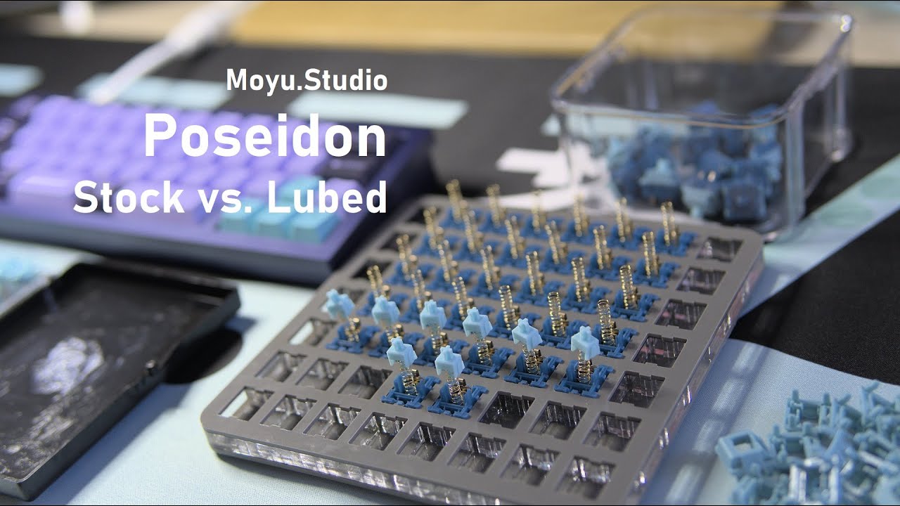 Moyu.Studio Poseidon Switches \\ Stock vs. Lubed Typing Sound Tests