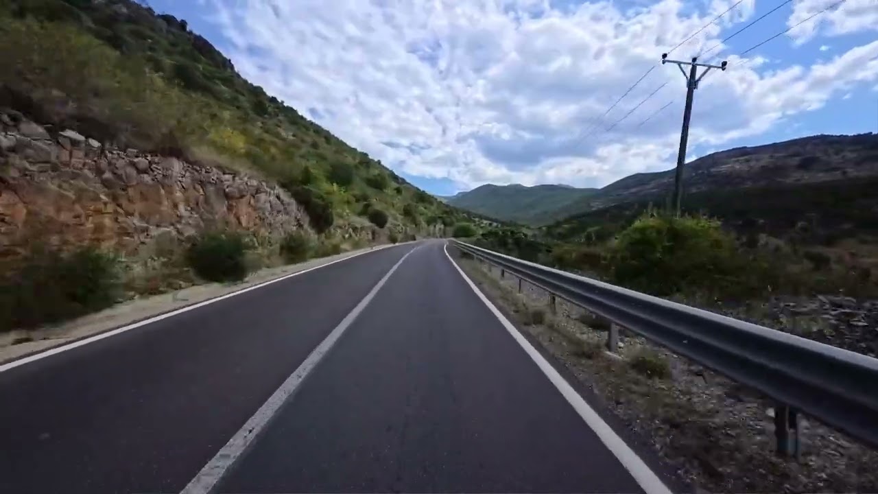 Albanien road SH20 from Hani & Hotit to border crossing Vermosh-Guci - full drive