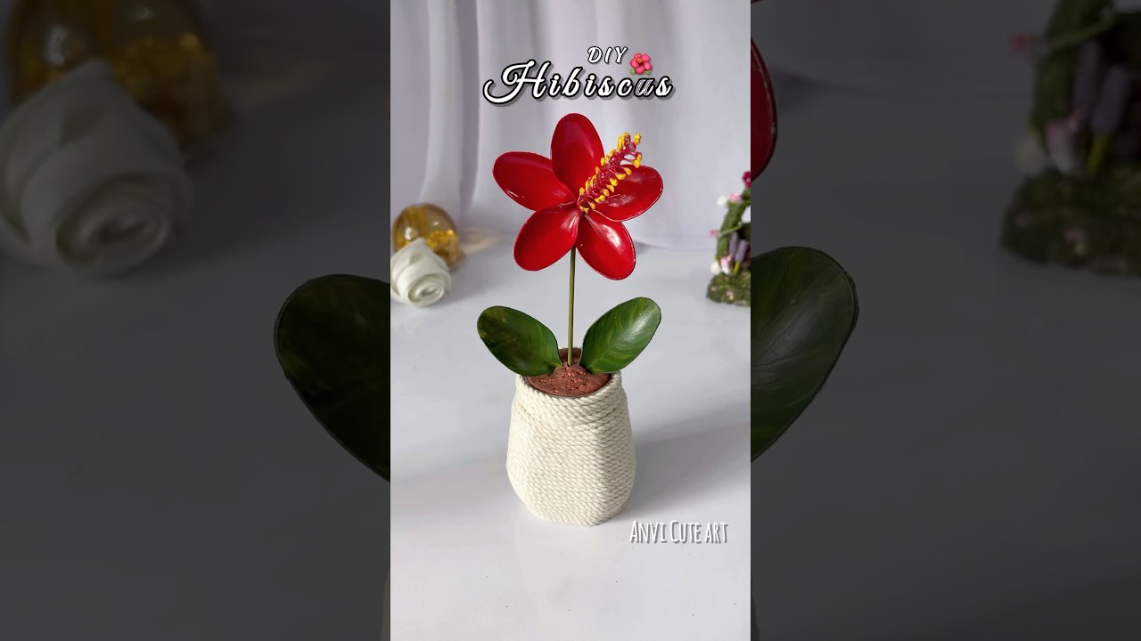 DIY Hibiscus 🌺 #shorts #craft #viralshort #diycrafts #hibiscus #handmade #art #homedecor #flowers