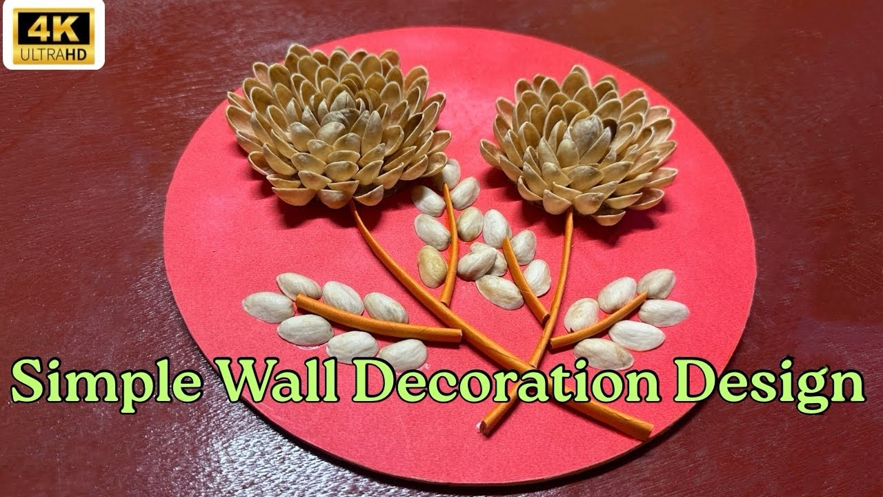 Simple Home Decor Idea With waste products||Wall Decor with Pistachios Shell@BrilliantCraftMedia
