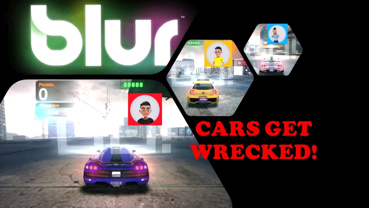 Dad vs Kids - Wrecking cars in Blur! (motor mash)