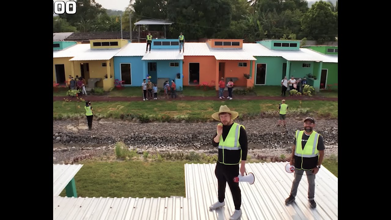 El famoso youtuber MrBeast regalo casas en El Salvador, 
