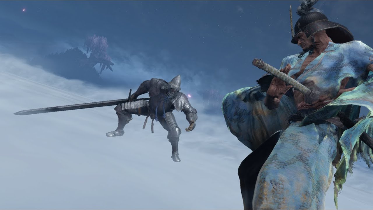 Armored Warrior vs Sword Saint Isshin | Sekiro Fights